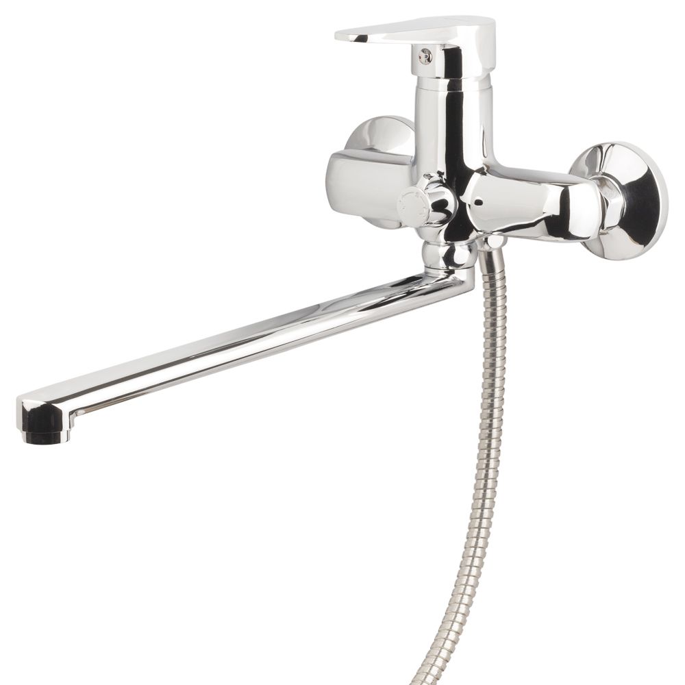 Смеситель s31 Ø35 для ванны излив прямой 350мм дивертор встроенный картриджный AQUATICA (9731220)