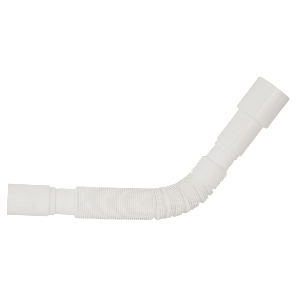 Сифон для кухонної мийки з пластиковим випуском 3½" підведенням під пральну машину круглим переливом і гнучким відведенням Ø40/50мм (білий) Tau