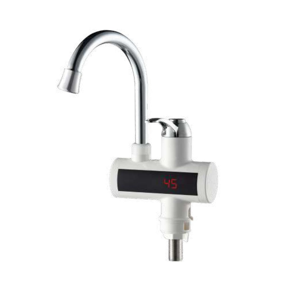 Кран-водонагреватель проточный s98 3.0кВт для кухни вылив ухо на гайке с дисплеем AQUATICA (9798103)