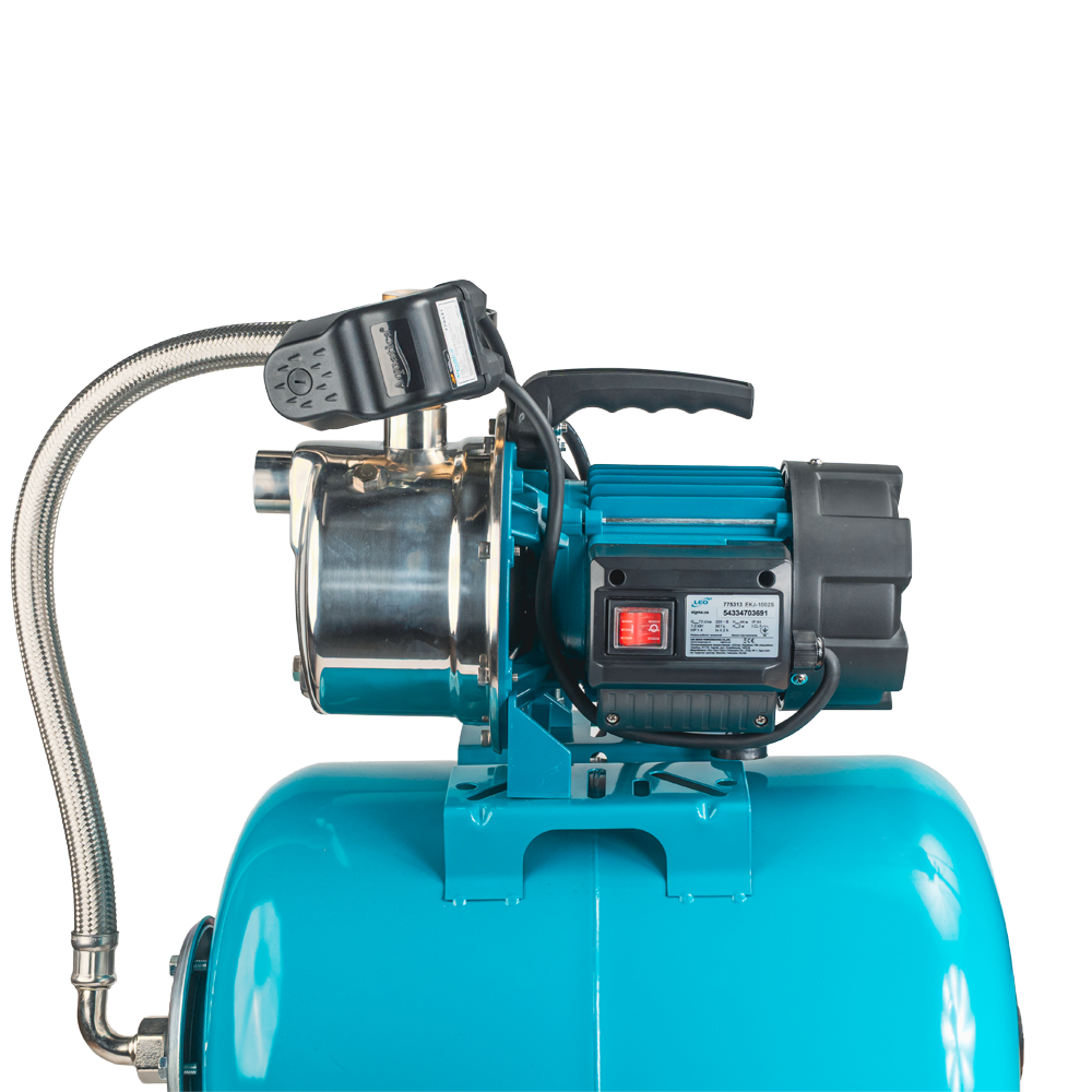 Станція 1.0кВт Hmax 44м Qmax 73л/хв нерж (самовсмоктувальний насос нерж) 50л Україна LEO (775313/50)