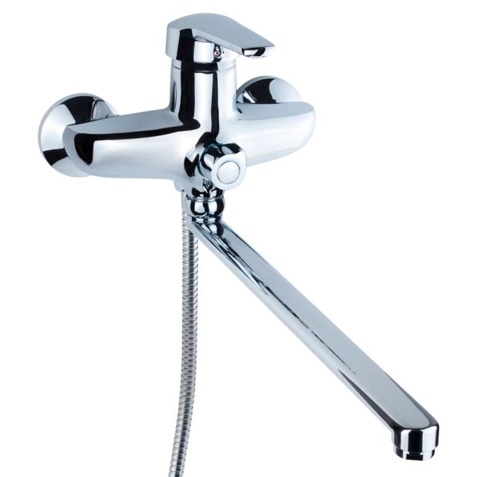 Змішувач HM Ø40 для ванни гусак прямий 350мм дивертор вбудований картріджний AQUATICA HM-2C231C (973