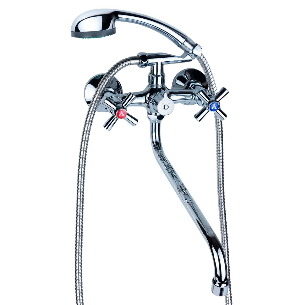 Змішувач PM 1/2" для ванни гусак вигнутий дивертор вбудований картріджний AQUATICA PM-2C457C (978021