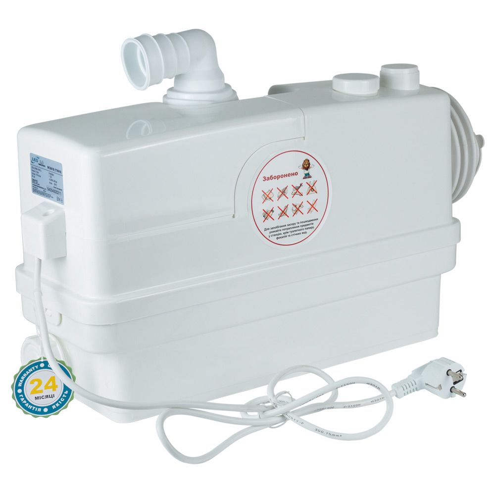 Станция канализационная 0.6кВт Hmax 8.5м Qmax 110л/мин 3 входа + боковой вход 90мм LEO 3.0 WC601В (7769