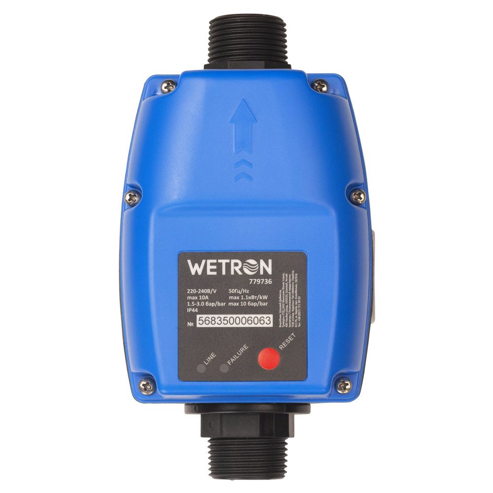 Контроллер давления электронный 1.1кВт Ø1" рег давл вкл 1.0-3.0 бар WETRON (779736)