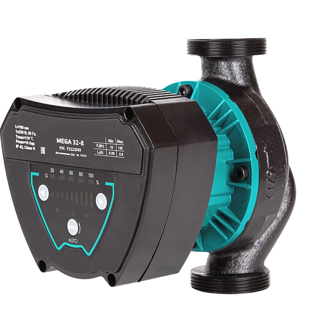 Насос циркуляционный энергосберегающий 6-90Вт Hmax 6м Qmax 92л/мин Ø1½" 180мм + гайки Ø1" AQUATICA GPA