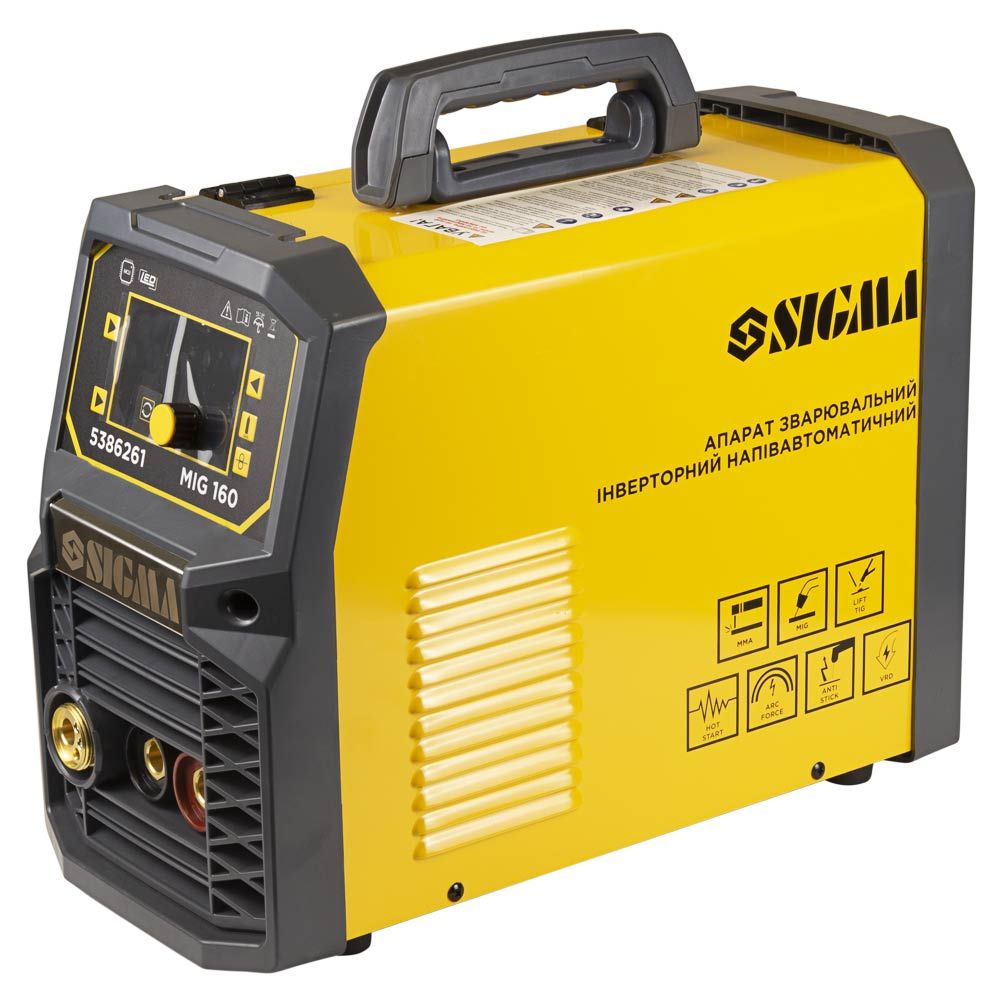 Аппарат сварочный инверторный полуавтомат МIG/MMA-160А электрод 4мм проволока 0.8-1мм LED SIGMA (53862