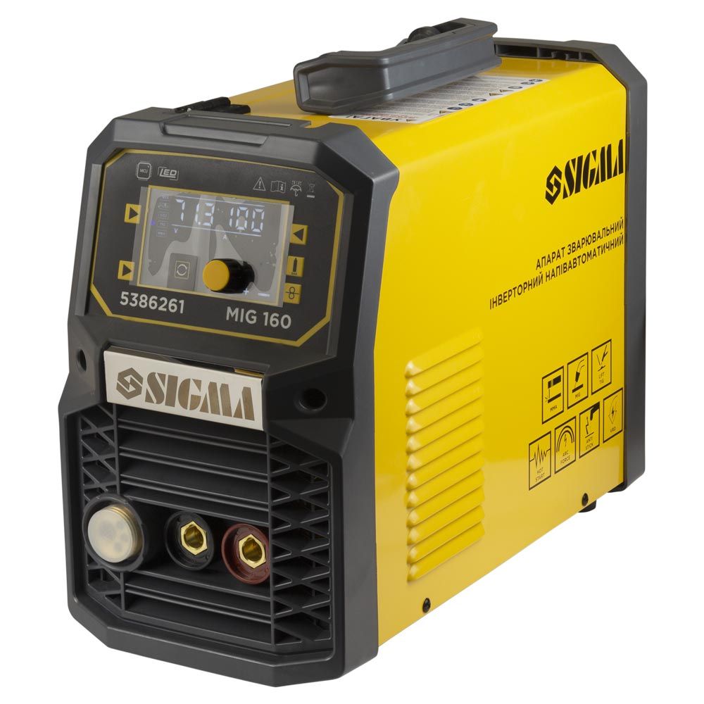 Аппарат сварочный инверторный полуавтомат МIG/MMA-160А электрод 4мм проволока 0.8-1мм LED SIGMA (53862