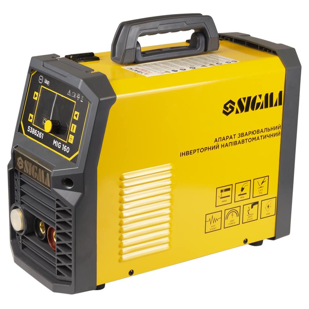 Аппарат сварочный инверторный полуавтомат МIG/MMA-160А электрод 4мм проволока 0.8-1мм LED SIGMA (53862