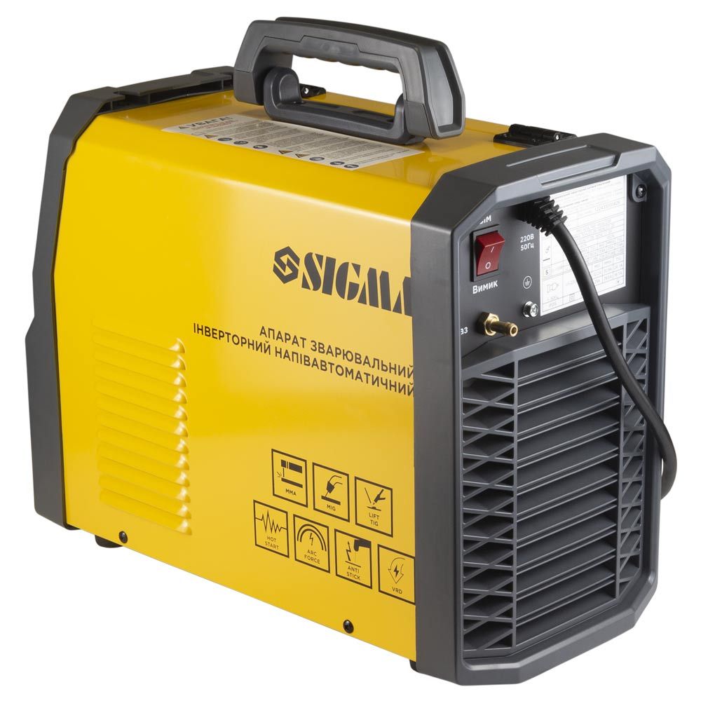 Апарат зварювальний інверторний напівавтомат МIG/MMA-180А електрод 5мм дріт 0.8-1мм LED SIGMA (53862