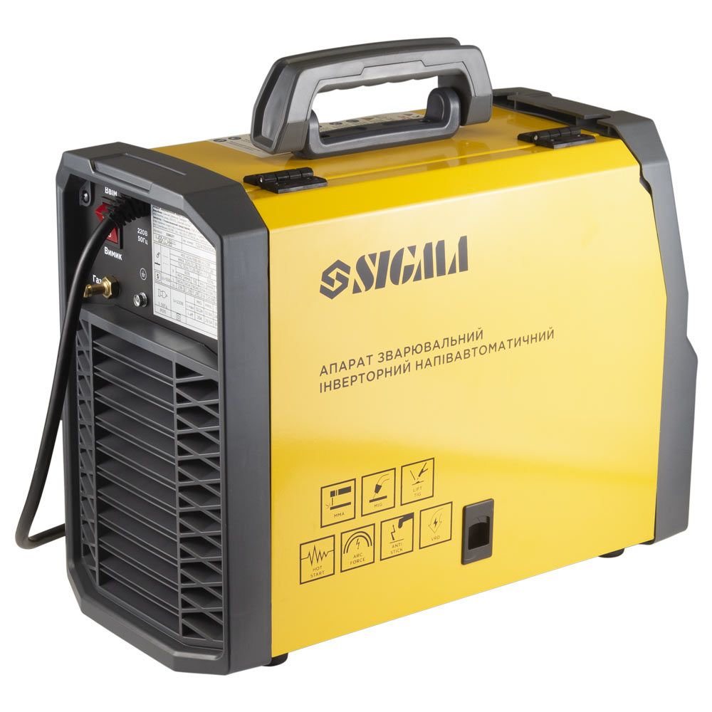 Апарат зварювальний інверторний напівавтомат МIG/MMA-180А електрод 5мм дріт 0.8-1мм LED SIGMA (53862