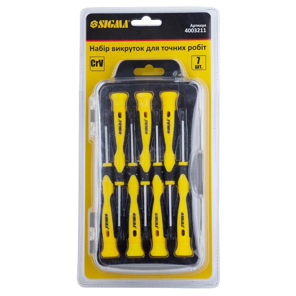 Набор отверток для точных работ 7шт CrV (пласт кейс) SIGMA (4003211)