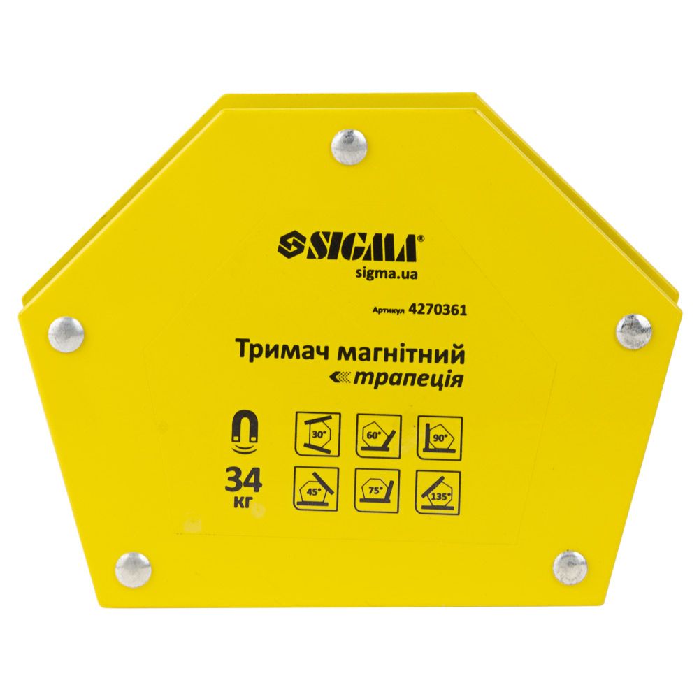 Магнит для сварки трапеция 34кг 105×65×65×45мм (30,45,60,75,90,135°) SIGMA (4270361)