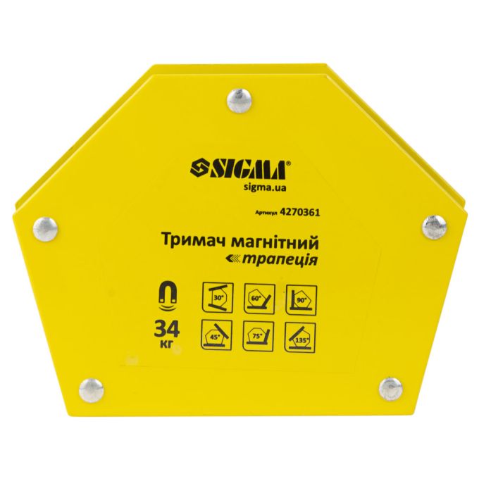 Магніт для зварки трапеція 34кг 105×65×65×45мм (30,45,60,75,90,135°) SIGMA (4270361)