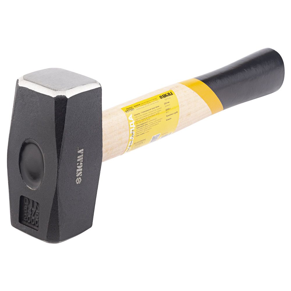 Кувалда 2000г деревянная ручка (дуб) SIGMA (4311361)