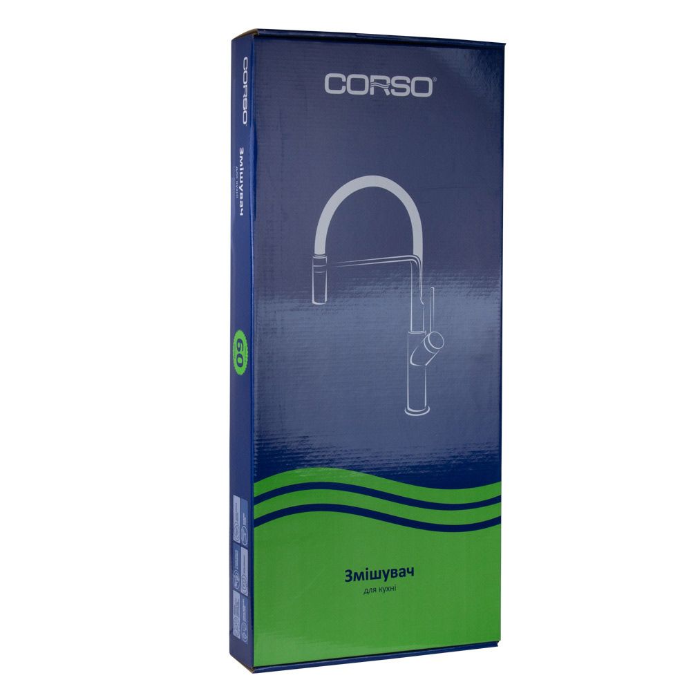 Смеситель ADDA Ø35 для кухни излив силиконовый синий на гайке CORSO 9635100 (EB-4B519C)