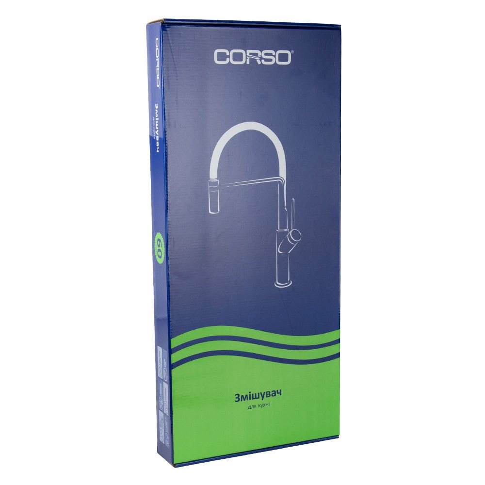 Смеситель ADDA Ø25 для кухни излив силиконовый черный на гайке CORSO 9635110 (EB-4B520C)