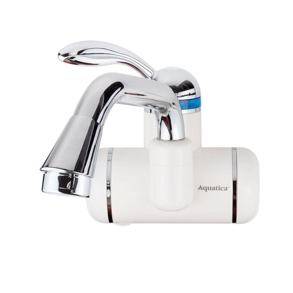 Кран-водонагреватель проточный LZ 3.0кВт 0.4-5бар для раковины гусь изогнутый длинный настенный AQUATICA