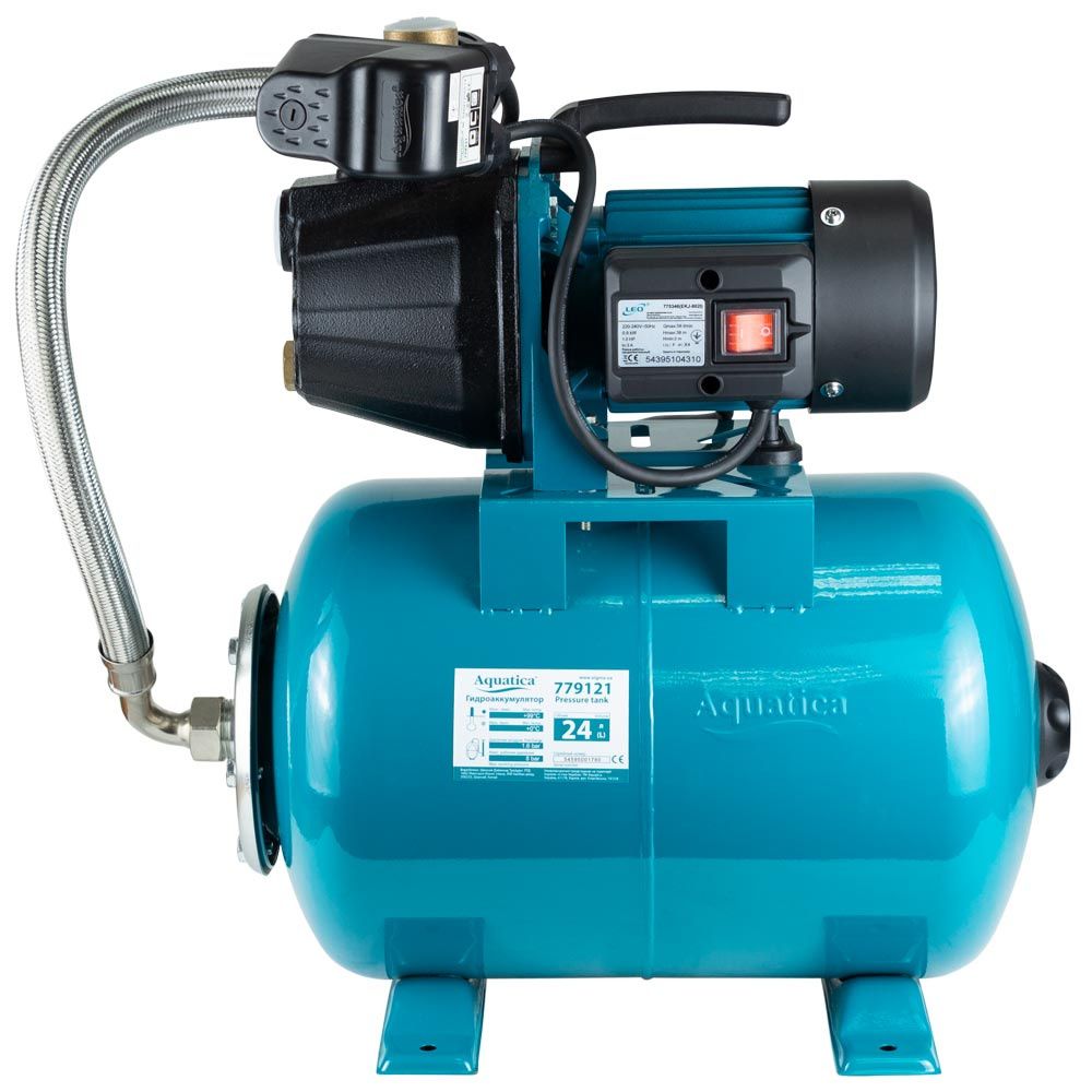 Станция 0.8кВт Hmax 38м Qmax 58л/мин (самовсасывающий насос) 24л LEO EKJ-802IA5/UA (775346/24)