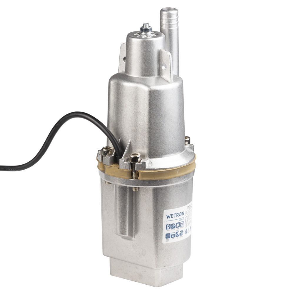 Насос вібраційний 0.25кВт H 75м Q 18л/хв Ø100мм 10м кабелю верхній вхід WETRON WVM60 (778382)