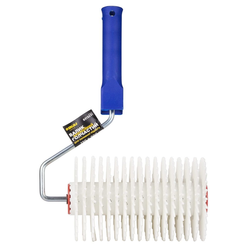 Валик голчастий аераційний для наливної підлоги 120×200мм з ручкою біла голка SIGMA (8313231)