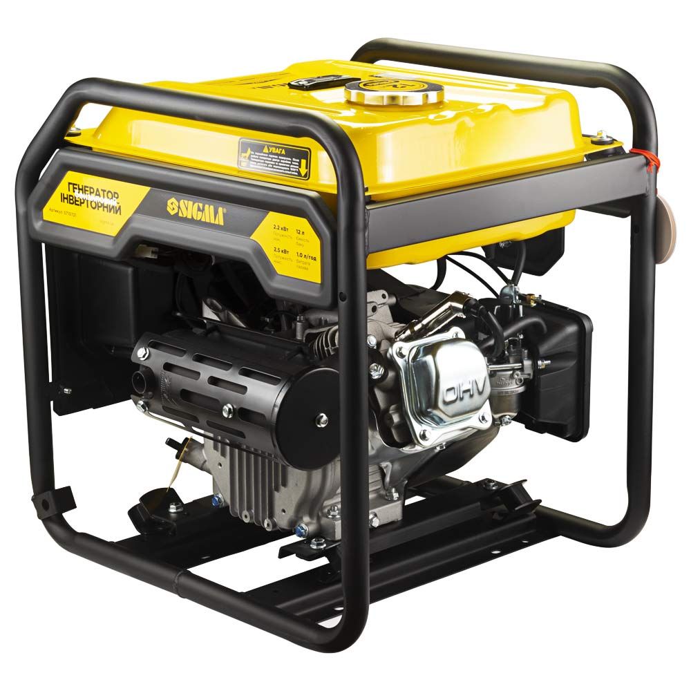 Генератор інверторний бензиновий 220В 2.2/2.5кВт 12л 4-х тактний ручний запуск SIGMA (5710721)
