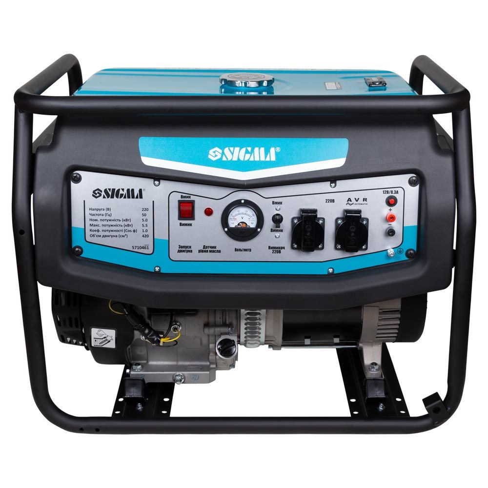 Генератор бензиновый 220В 5.0/5.5кВт 4-х тактный ручной запуск SIGMA (5710461)