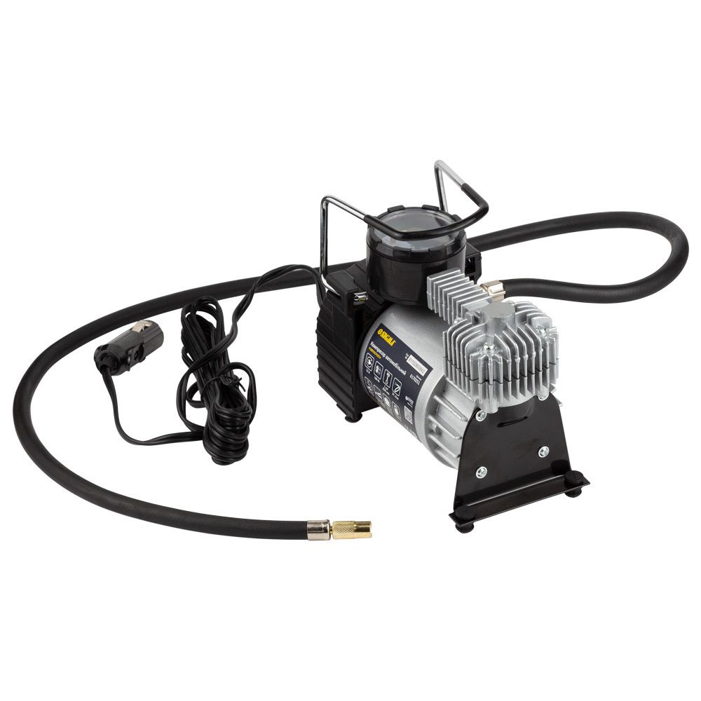 Компрессор автомобильный автостоп 12В 180Вт 15А 35л/мин 10бар сумка, переходник на клеммы SIGMA (617025