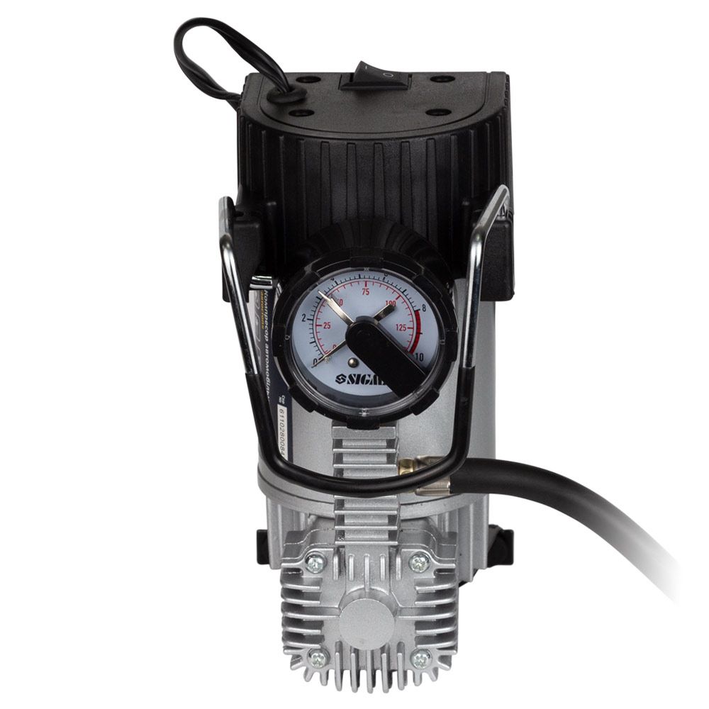 Компрессор автомобильный автостоп 12В 180Вт 15А 35л/мин 10бар сумка, переходник на клеммы SIGMA (617025