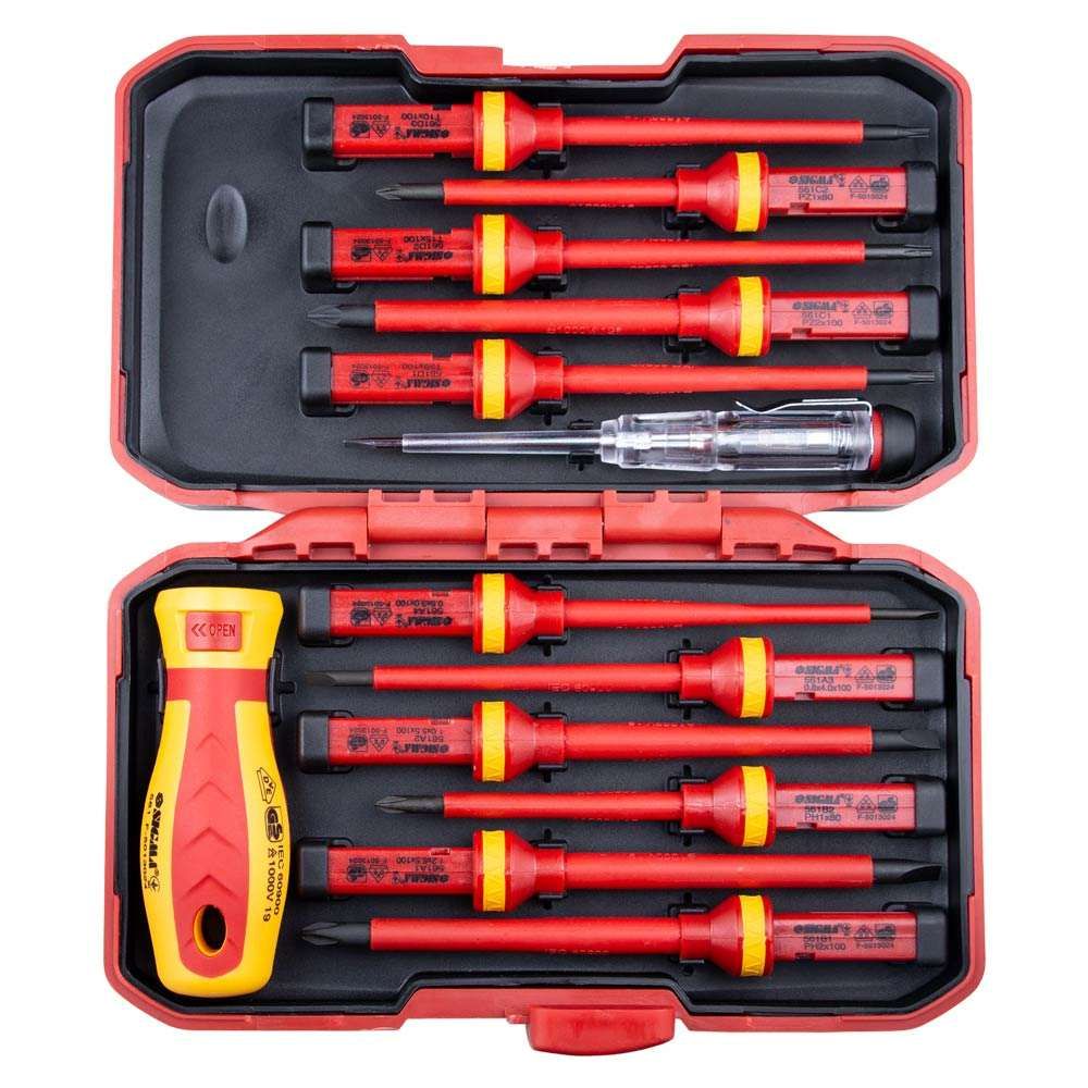 Набор отверток диэлектрических 11шт + отвертка-индикатор 250В CrV (пласт кейс) SIGMA (4008411)