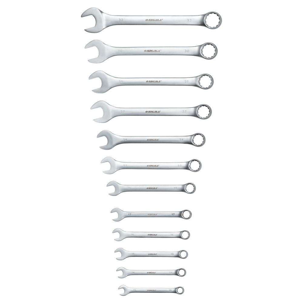 Ключи рожково-накидные 12шт 13-32мм CrV satine (тк чехол) SIGMA (6010211)