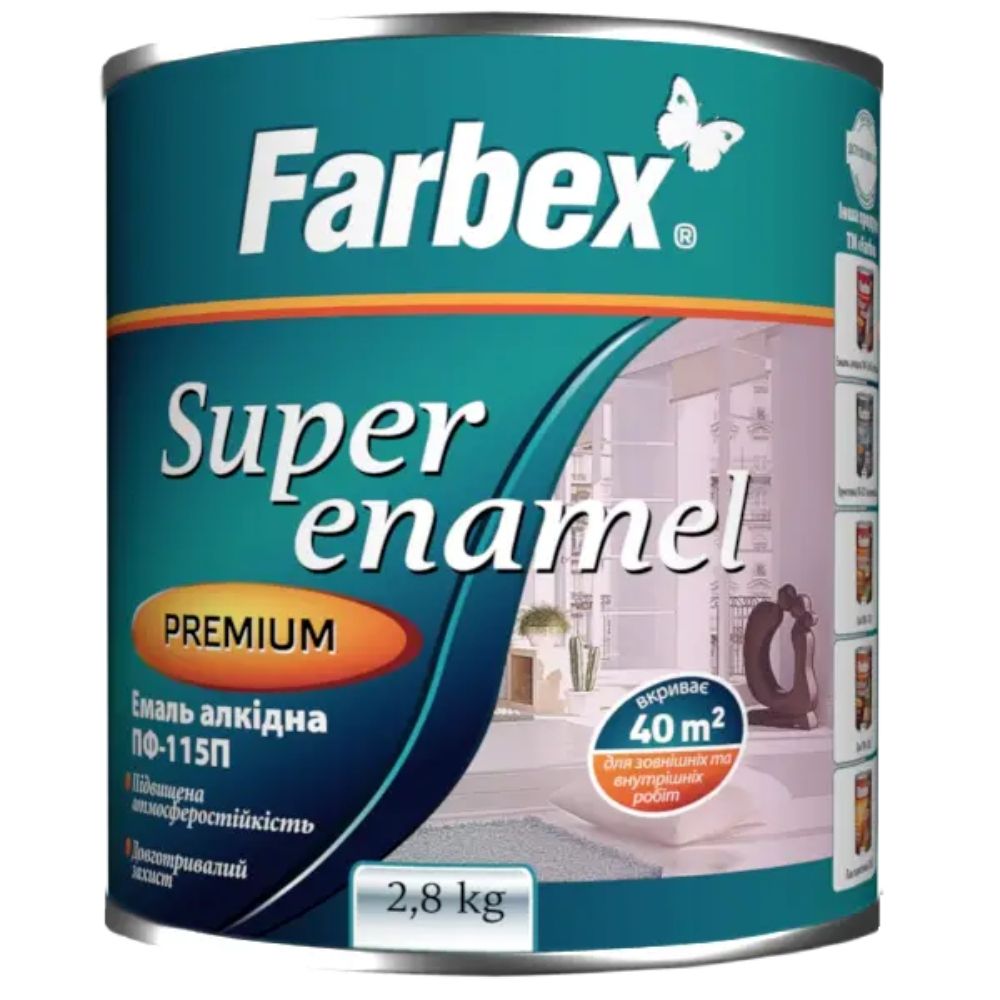 Емаль алкідна ПФ-115П хакі ТМ "Farbex" - 2,8 кг.
