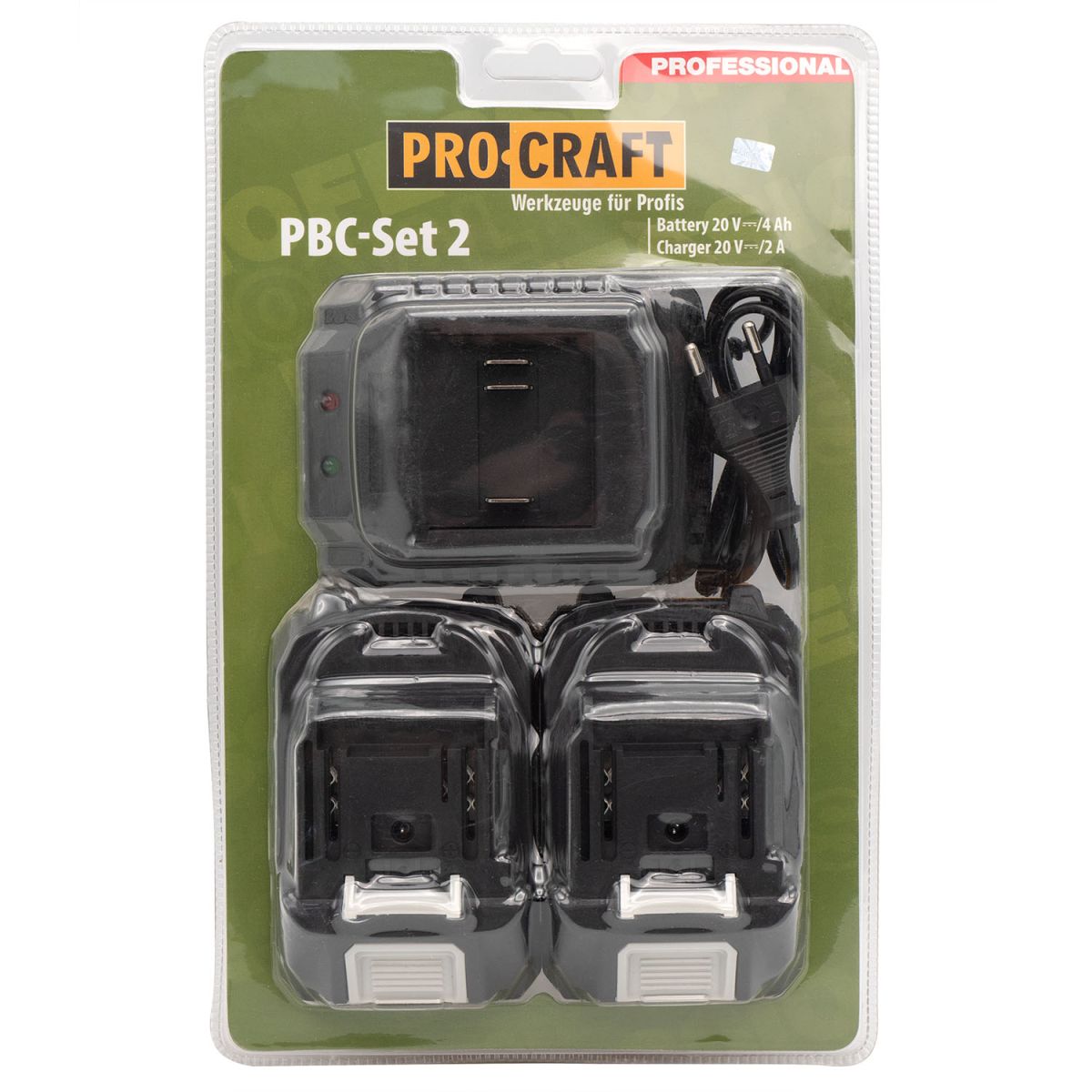 Набор аккумуляторов и зарядных устройств Procraft PBC-set2 (20/4 акб и зп)