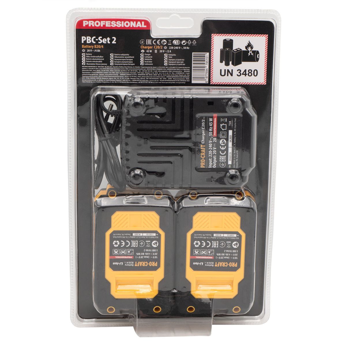 Набор аккумуляторов и зарядных устройств Procraft PBC-set2 (20/4 акб и зп)