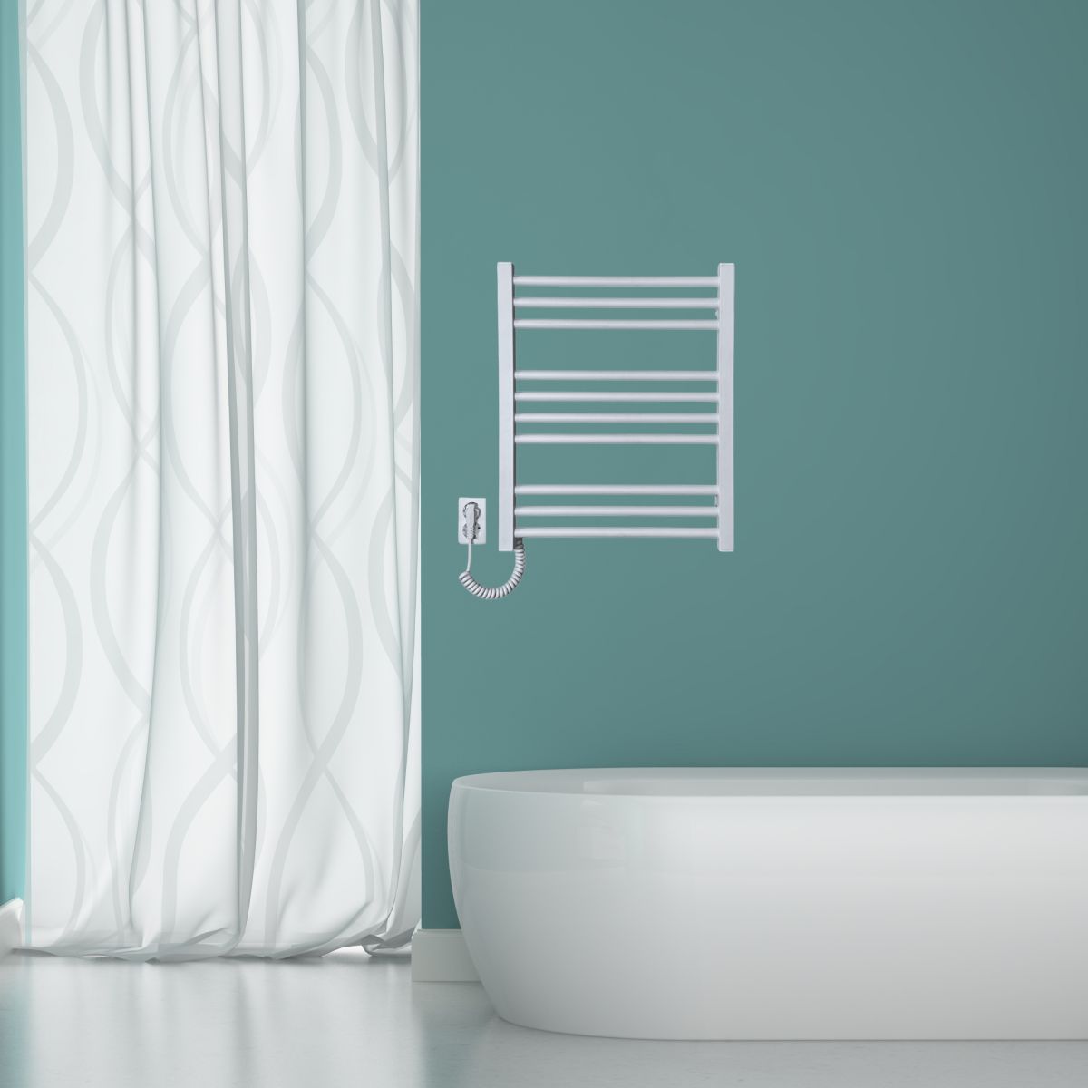 Рушникосушарка електрична Carino ARIANNA з кнопкою Білий матовий 590*490