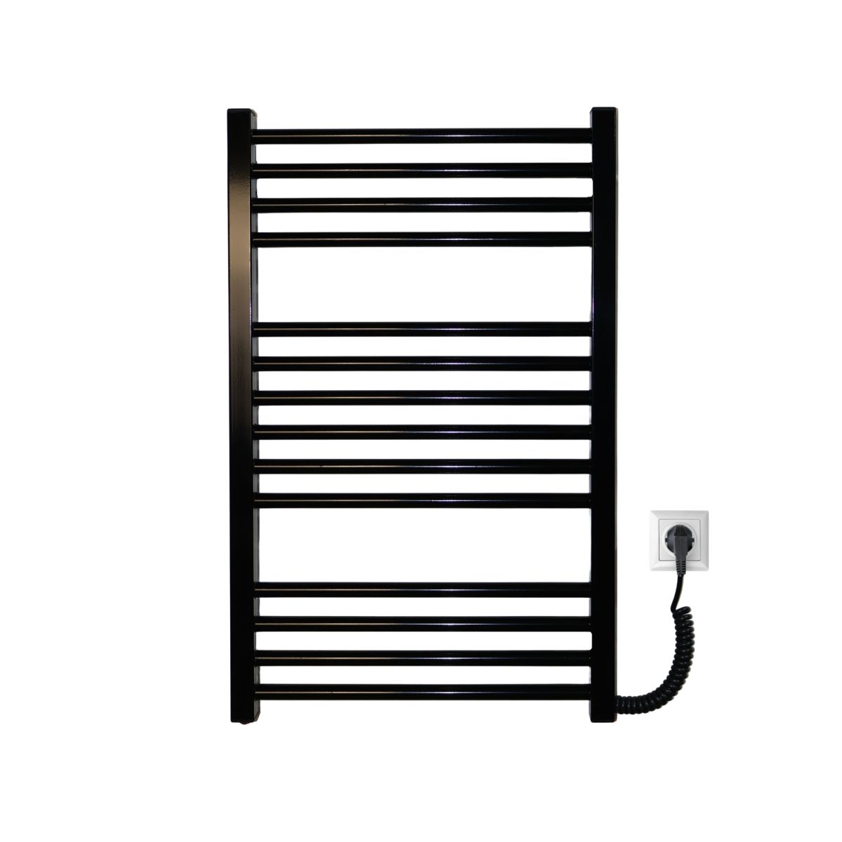 Рушникосушарка електрична Carino ARIANNA з кнопкою Чорний глянець 790*490