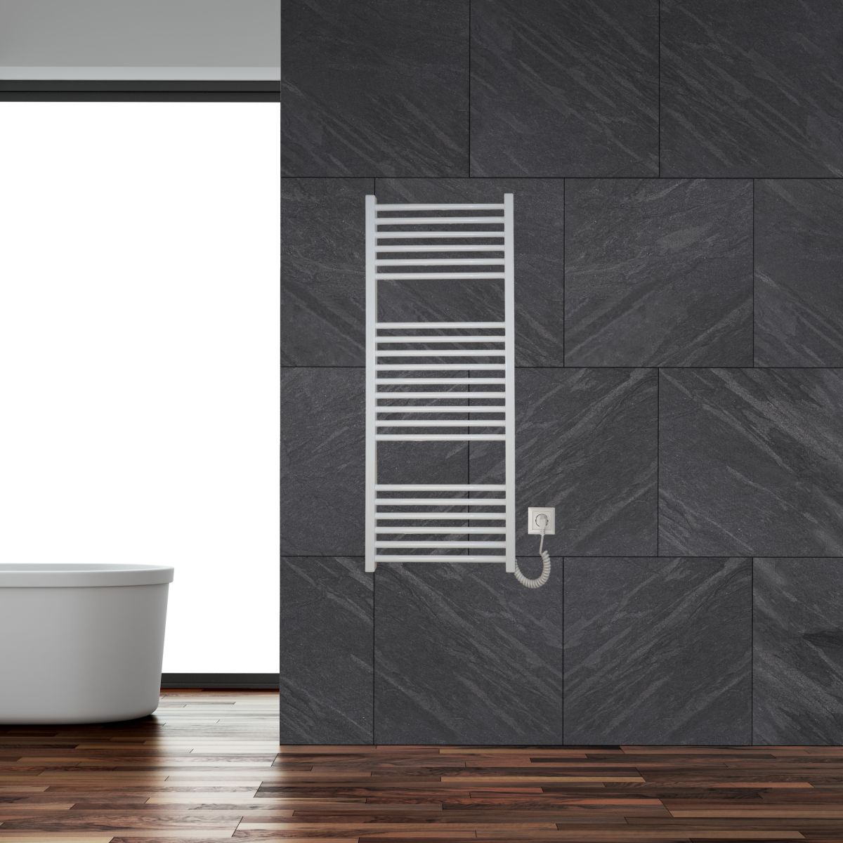 Рушникосушарка електрична Carino ARIANNA з кнопкою Білий глянець 1190*490