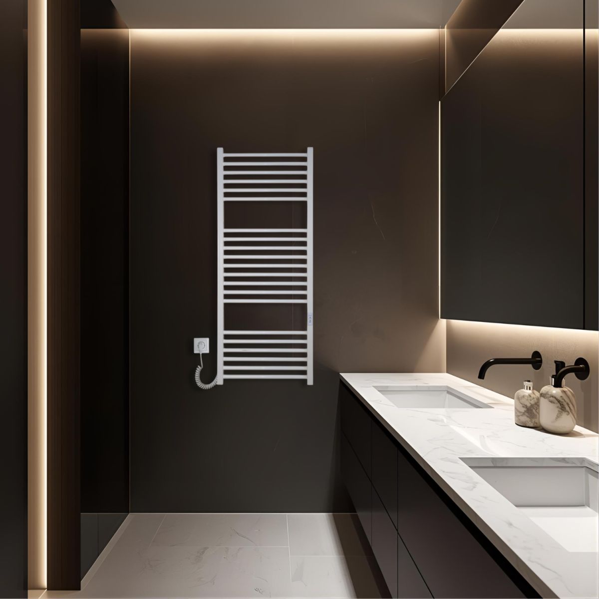 Рушникосушарка електрична Carino ARIANNA з контроллером Білий глянець 1190*490