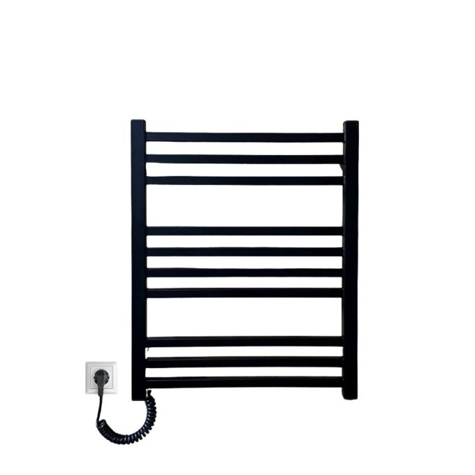 Рушникосушарка електрична Carino LORENZO з кнопкою Чорний матовий 590*490