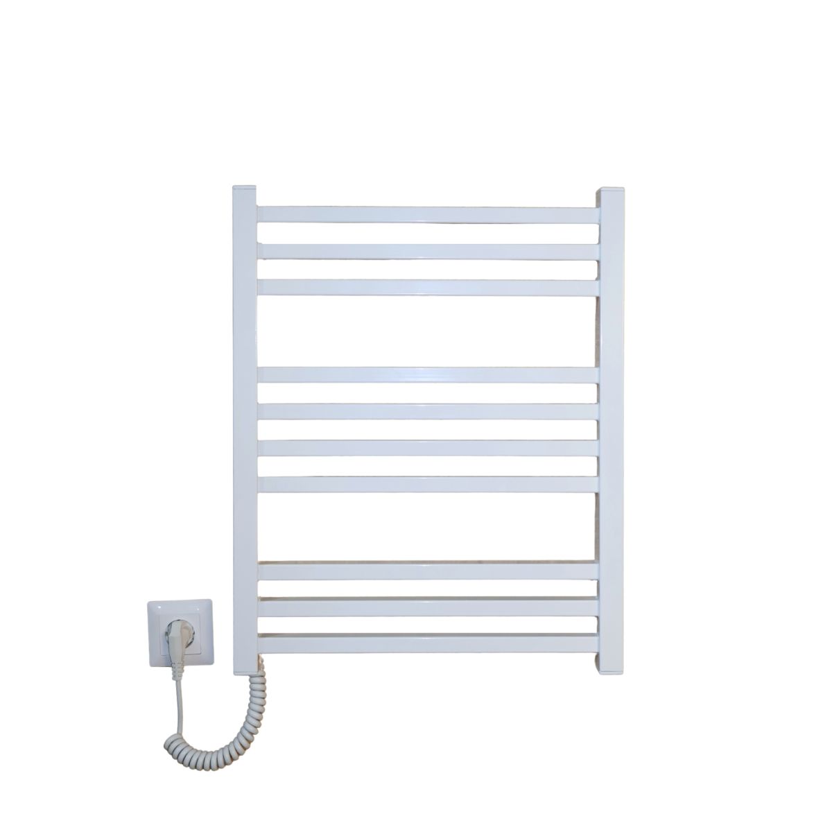 Полотенцесушитель электрический Carino LORENZO с кнопкой Белый глянец 590*490