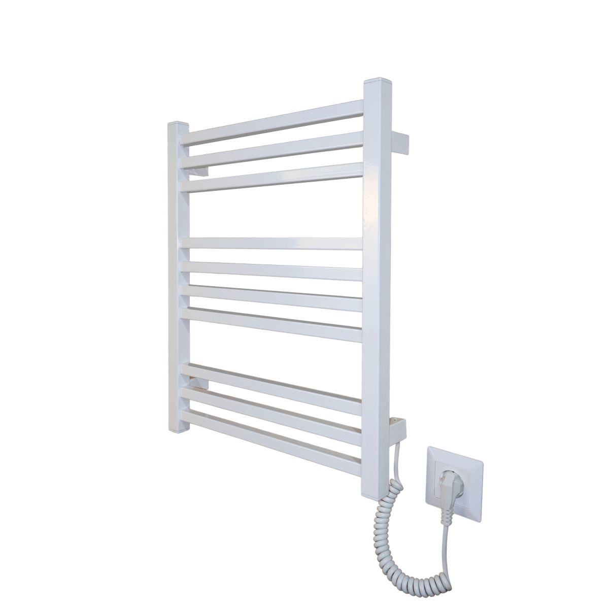Полотенцесушитель электрический Carino LORENZO с кнопкой Белый глянец 590*490