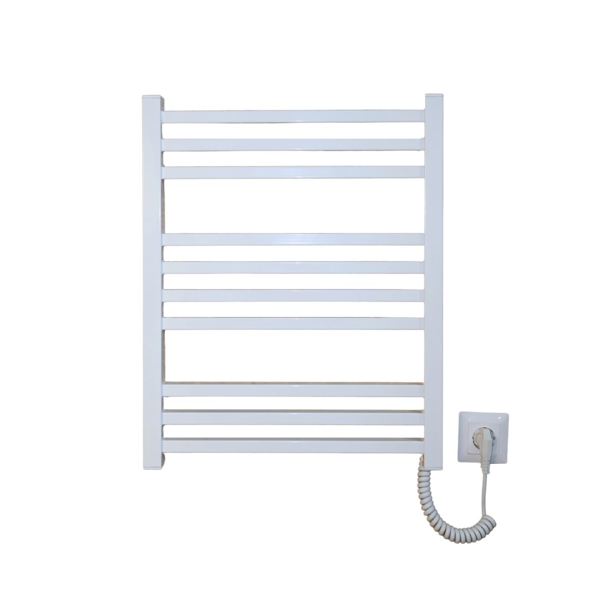 Полотенцесушитель электрический Carino LORENZO с кнопкой Белый глянец 590*490