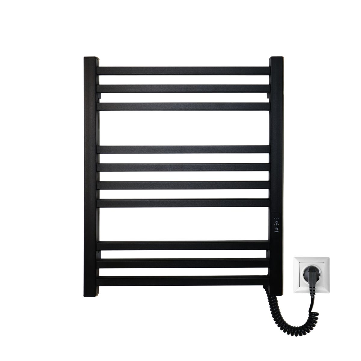 Рушникосушарка електрична Carino LORENZO з контроллером Чорний матовий 590*490