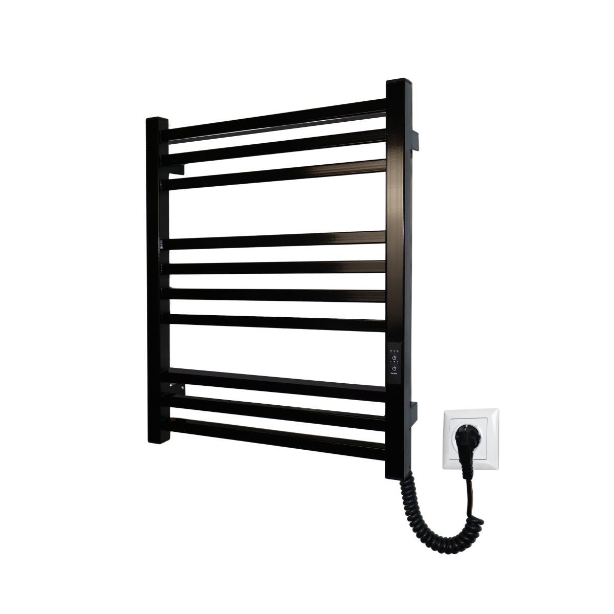 Рушникосушарка електрична Carino LORENZO з контроллером Чорний глянець 590*490