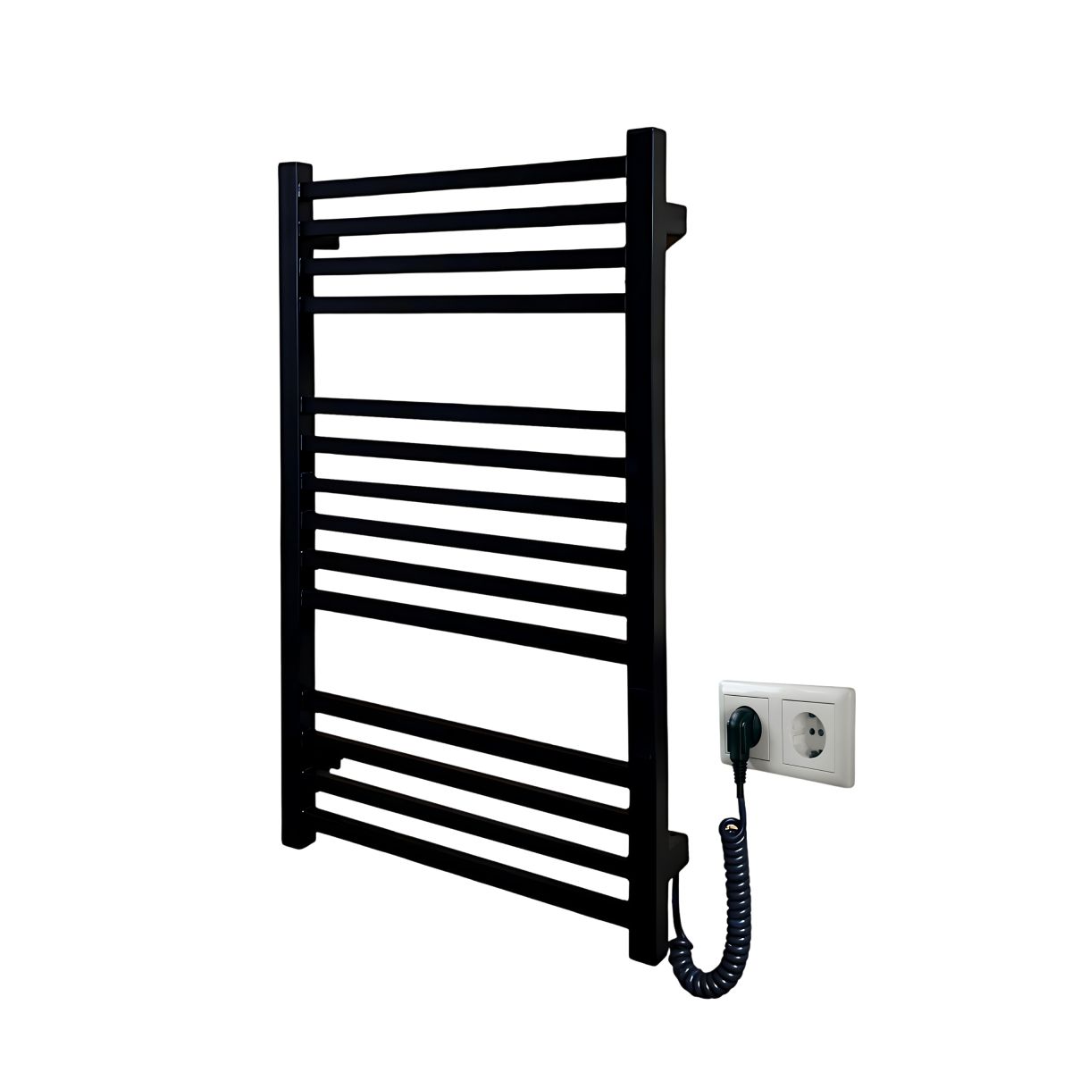 Рушникосушарка електрична Carino LORENZO з кнопкою Чорний матовий 790*490