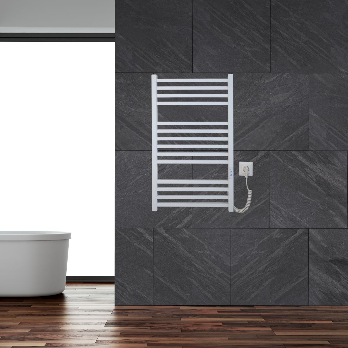 Рушникосушарка електрична Carino LORENZO з контроллером Білий матовий 790*490