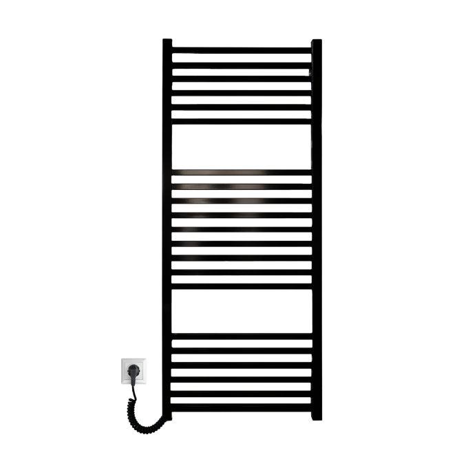 Рушникосушарка електрична Carino LORENZO з кнопкою Чорний глянець 1190*490