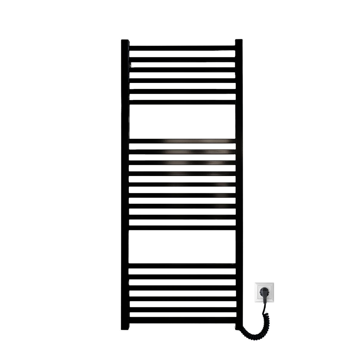 Полотенцесушитель электрический Carino LORENZO с кнопкой Черный глянец 1190*490
