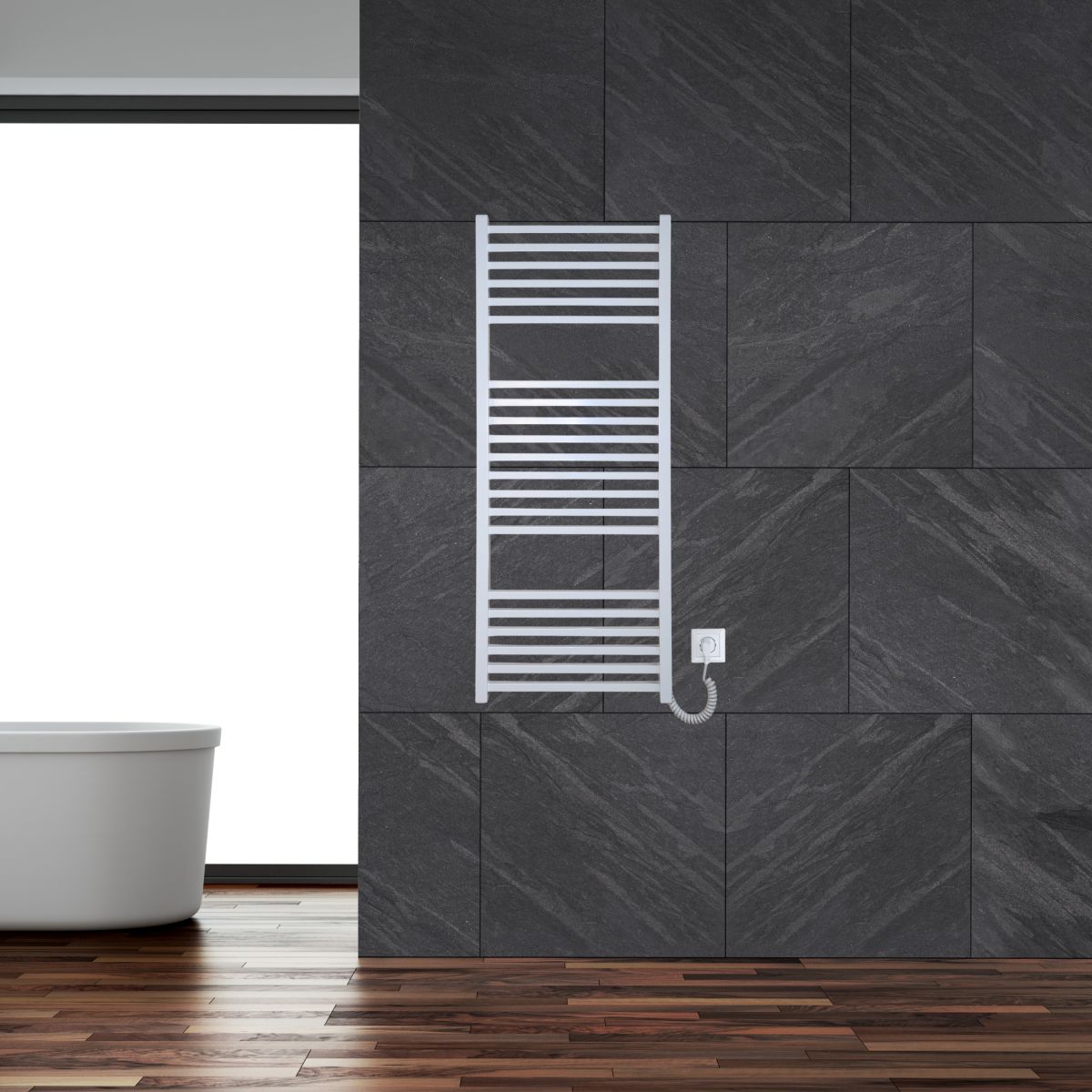 Рушникосушарка електрична Carino LORENZO з кнопкою Білий глянець 1190*490