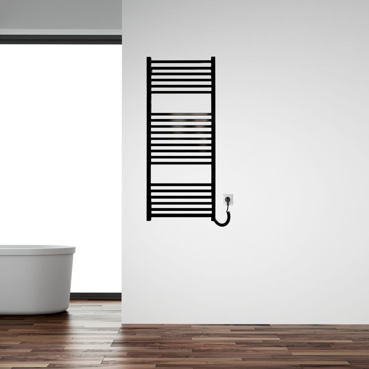 Рушникосушарка електрична Carino LORENZO з контроллером Чорний глянець 1190*490