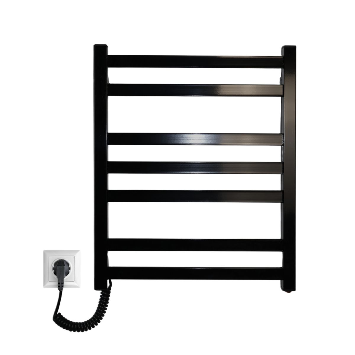 Рушникосушарка електрична Carino RICARDO з кнопкою Чорний глянець 590*490